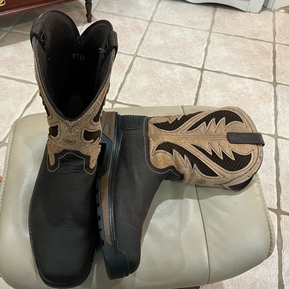 ARIAT Men's Intrepid Venttek Work Boot - Bruin Brown Stone WORN ONCE - Size 12